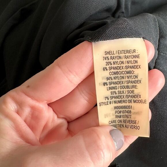 Alice + Olivia Ponte Black Mesh Panel Sleeveless Peplum Top - Picture 8 of 8